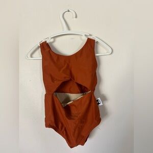 Mitch & Lu Small Canadian Shop Rust Orange Bath Suit Size 1-2 Y